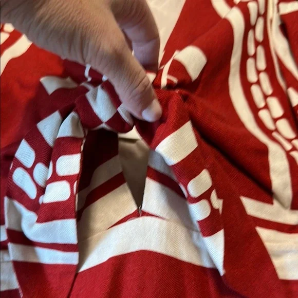 Caroline Constas linen Red and White Patterned Dress - Picture 3 of 5